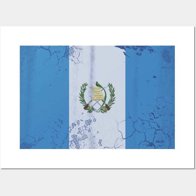 Guatemala Vintage Flag Retro Fade Wall Art by E